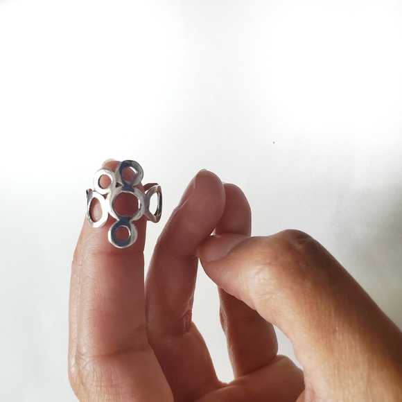 Silver Collage Circle Ring - Picture 2 of 6